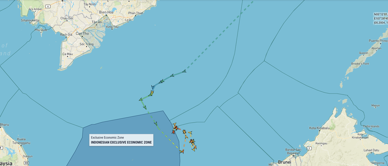 Jejak CCG 5901 China, kapal penjaga pantai terbesar di dunia, pada 29 Desember 2022 - Jan. 4, 2023. [MarineTraffic]