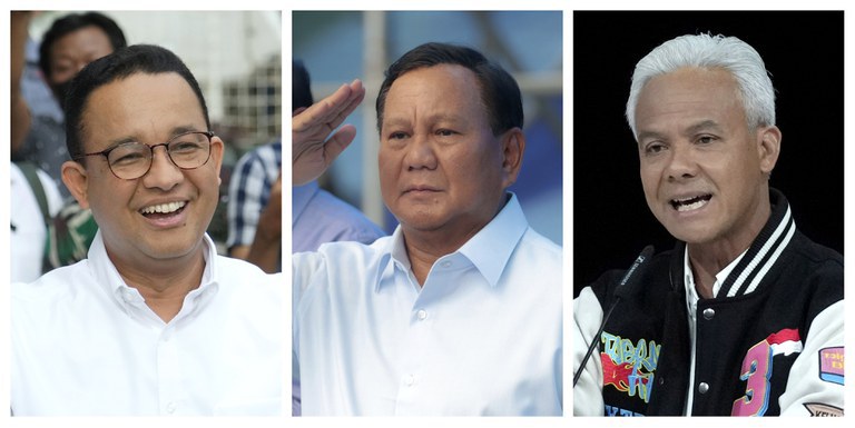Foto kombinasi ini memperlihatkan calon presiden 2024 (dari kiri) Anies Baswedan, Prabowo Subianto, dan Ganjar Pranowo. [Foto file AP]