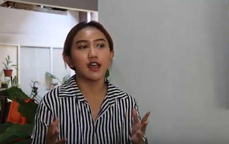 Aqilah Fida Liya Putri, seorang mahasiswa dan merupakan pemilih pemula saat diwawancara di Jakarta, 12 Januari 2024. [Ami Afriatni/BenarNews]