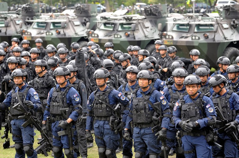 Prajurit TNI menghadiri upacara persiapan keamanan untuk pertemuan G20, di Denpasar, Bali, 7 November 2022. [Antara Foto/Nyoman Hendra Wibowo/via Reuters]