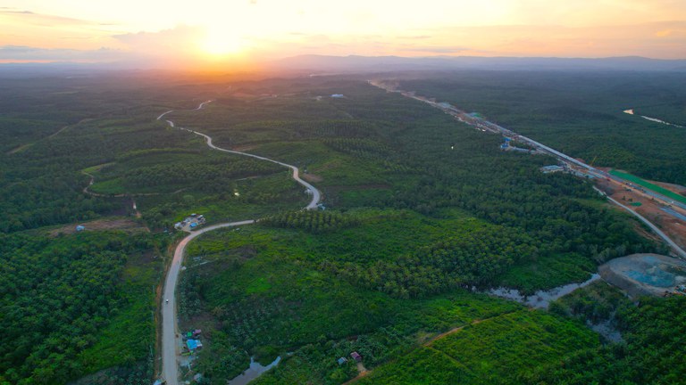 Pemandangan lebih dari 4.000 hektar tanah yang dikuasai oleh Badan Bank Tanah di Penajam Paser Utara, di Kalimantan Timur pada 2024. [Badan Bank Tanah]