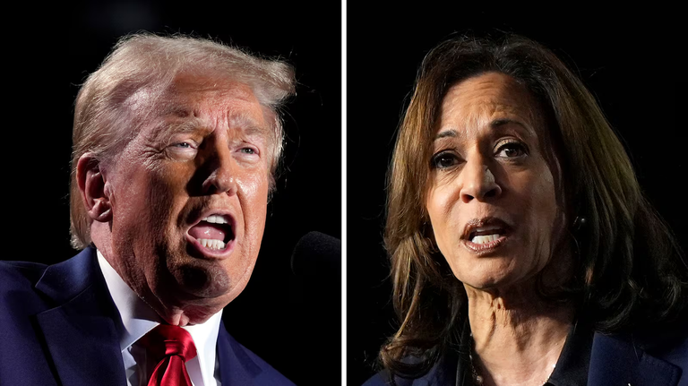 Donald Trump dari Partai Republik (kiri) dan Kamala Haris dari Partai Demokrat