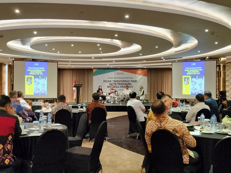 Peluncuran hasil studi SETARA, “Desain Transformasi Polri untuk Mendukung Visi Indonesia 2045” di Jakarta, 9 Oktober 2024. [Tria Dianti/BenarNews]