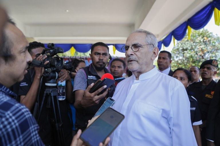 Koresponden BenarNews mewawancarai Presiden Timor-Leste José Ramos-Horta di markas Polisi Nasional Timor-Leste di Dili pada 27 Maret 2024. [Julião Fernandes Guterres/BenarNews]