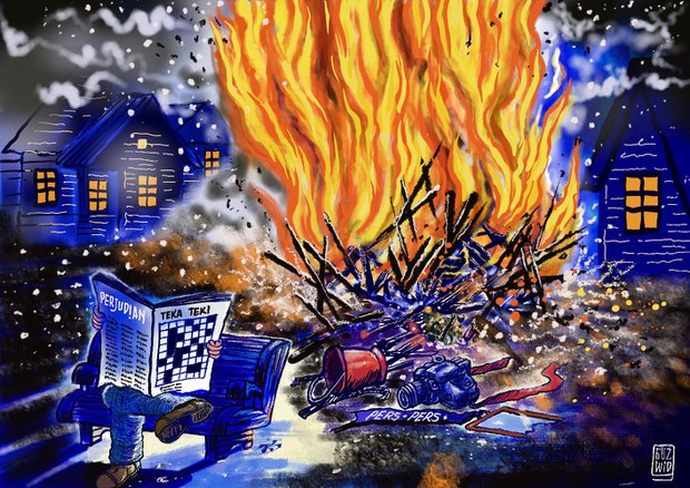 Siapa aktor intelektual pembakaran rumah jurnalis di Karo?