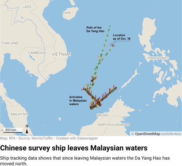 Kapal Peninjau China Tinggalkan Perairan Malaysia 2 Minggu Selepas Bantahan